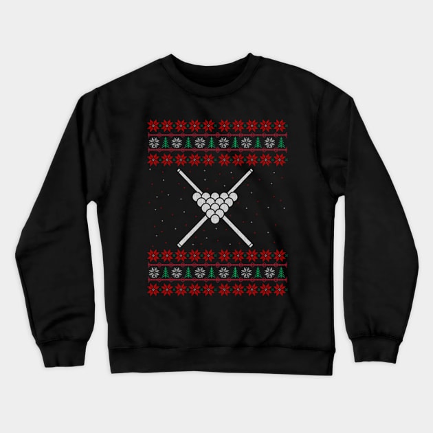 Billiards Ugly Christmas Sweater Gift Cute Crewneck Sweatshirt by uglygiftideas